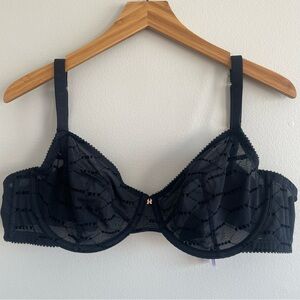 Savage X Fenty Flocked Logo Unlined Demi Bra Size 38DD